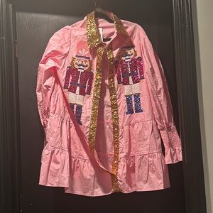 Sequin Nutcracker button up dress